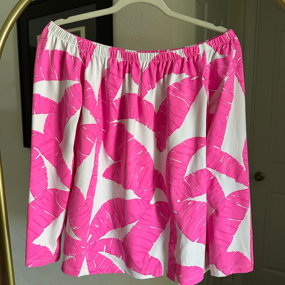 MAHI GOLD Pink and White Floral Off the Shoulder Top